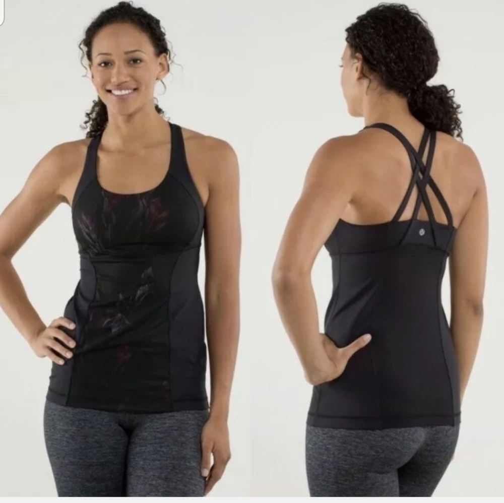 Lululemon Black Energy Built in Bra Tank Top,  Size 6.